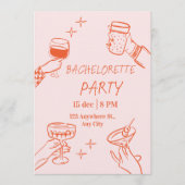 Fun & Stylish Bachelorette Weekend Invitation Einladung (Vorderseite)