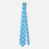 Fun Stylish White Star Blue Christmas Tree Muster Krawatte (Vorderseite)
