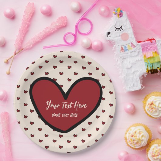 Fun Stylist Sweet Heart Party Vorlage Pappteller (Party)