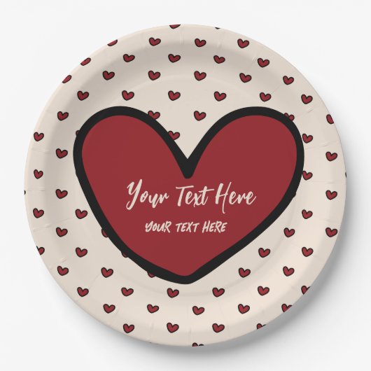 Fun Stylist Sweet Heart Party Vorlage Pappteller (Vorderseite)