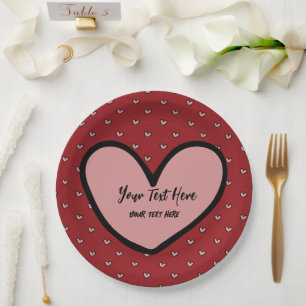 Fun Stylist Sweet Heart Party Vorlage Pappteller