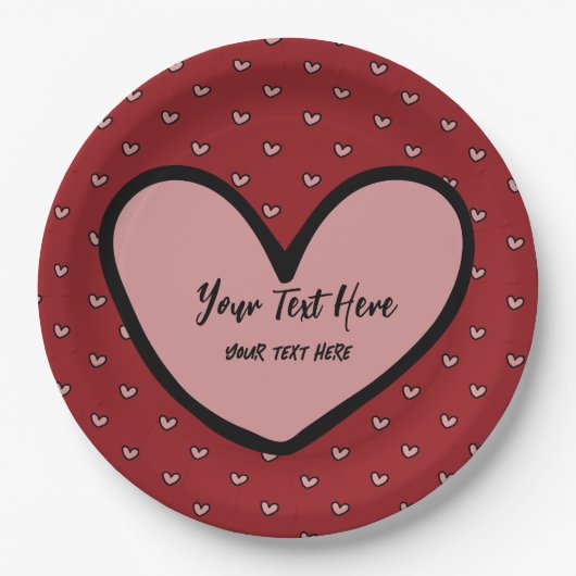 Fun Stylist Sweet Heart Party Vorlage Pappteller (Vorderseite)