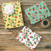 Fun südwestliches blühendes gepolstertes Kaktusmus Geschenkpapier Set