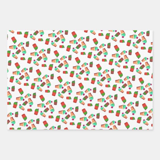Fun südwestliches blühendes gepolstertes Kaktusmus Geschenkpapier Set (Vorderseite 2)