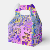 Fun Sugar Skulls Hispanic Fiesta Indigo Violet Geschenkschachtel (Rückseite)