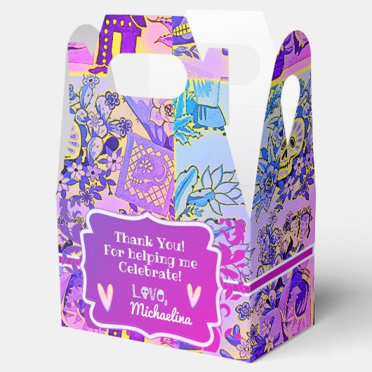 Fun Sugar Skulls Hispanic Fiesta Indigo Violet Geschenkschachtel (Geöffnet)