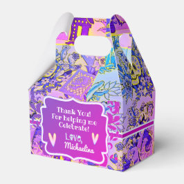 Fun Sugar Skulls Hispanic Fiesta Indigo Violet Geschenkschachtel