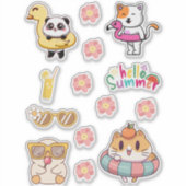 Fun Summer Animal sheet for Kids and Craft Lovers Aufkleber (Vorderseite)