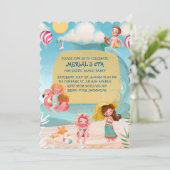 Fun Summer Beach Geburtstagsparty Einladung (Stehend Vorderseite)