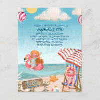 Fun Summer Beach Geburtstagsparty Einladung
