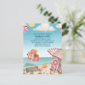 Fun Summer Beach Geburtstagsparty Einladung Postkarte (Stehend Vorderseite)