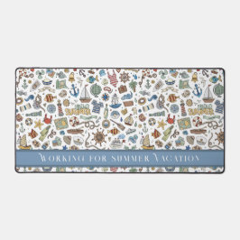 Fun Summer Beach Illustrationen, bearbeitbarer Tex Schreibtischunterlage