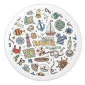 Fun Summer Beach Illustrationen Keramikknauf (Vorderseite)