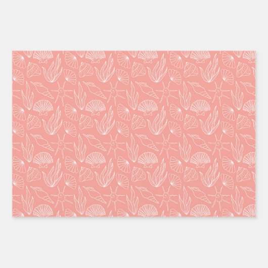 Fun Summer Beach Muscheln Coral Geschenkpapier Set (Vorderseite 2)