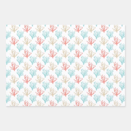Fun Summer Beach Muscheln Coral Geschenkpapier Set (Vorderseite)