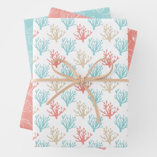 Fun Summer Beach Muscheln Coral Geschenkpapier Set (Beispiel)