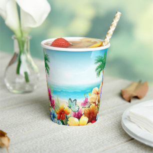 Fun Summer Beach Szene 2 Pappbecher