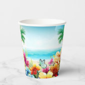 Fun Summer Beach Szene 2 Pappbecher (Vorderseite)