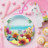 Fun Summer Beach Szene 2 Pappteller (Party)