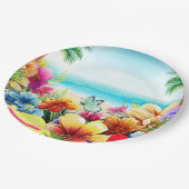 Fun Summer Beach Szene 2 Pappteller (Schrägansicht)