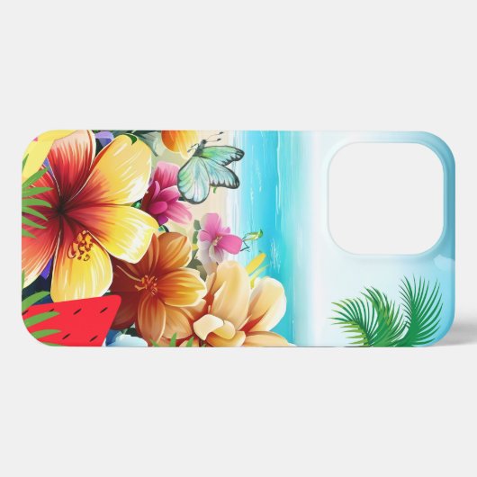 Fun Summer Beach Szene iPhone Hülle (Rückseite (Horizontal))