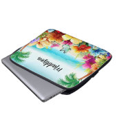 Fun Summer Beach Szene Laptopschutzhülle (Vorne Knopf)