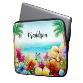 Fun Summer Beach Szene Laptopschutzhülle (Vorderseite Links)