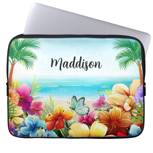 Fun Summer Beach Szene Laptopschutzhülle (Vorderseite)
