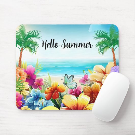 Fun Summer Beach Szene Mousepad (Mit Mouse)