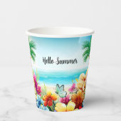 Fun Summer Beach Szene Pappbecher (Vorderseite)