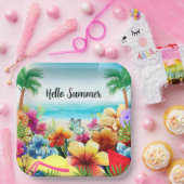 Fun Summer Beach Szene Pappteller (Party)