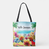 Fun Summer Beach Szene Tasche (Rückseite)