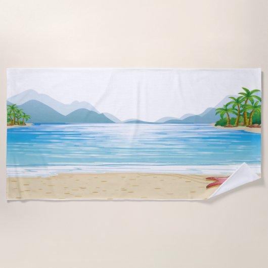 Fun Summer Beach Szene Wasser Sand Sunshine Strandtuch (Vorderseite)