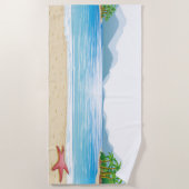 Fun Summer Beach Szene Wasser Sand Sunshine Strandtuch (Vorderseite)