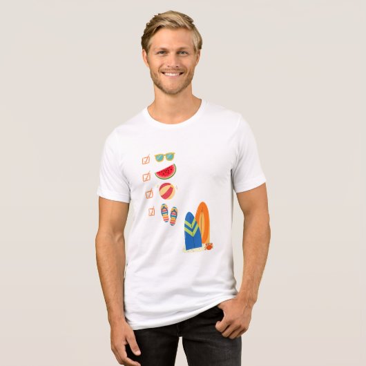 Fun Summer Beach Tri-Blend-Shirt Tri-Blend Shirt (Vorderseite voll)