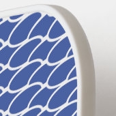 Fun Summer Blue White Creving Waves Muster Pickleball Schläger (Linke Seite)