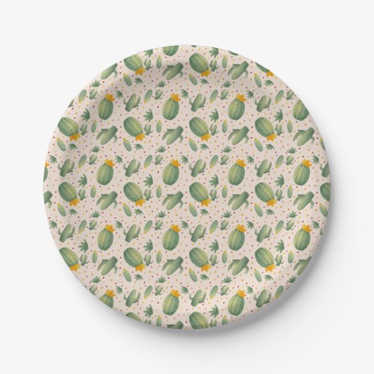 Fun Summer Cactus Pappteller (Vorderseite)