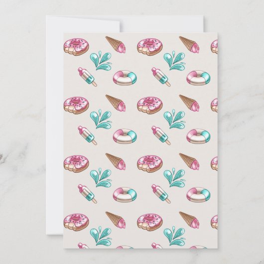 Fun Summer Capybara Pool Party Einladung (Rückseite)