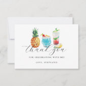 Fun Summer Cocktail Geburtstagsparty Dankeskarte (Vorderseite)