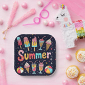 Fun Summer Graphics On Black Pappteller (Party)