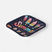 Fun Summer Graphics On Black Pappteller (Gewinkelt)