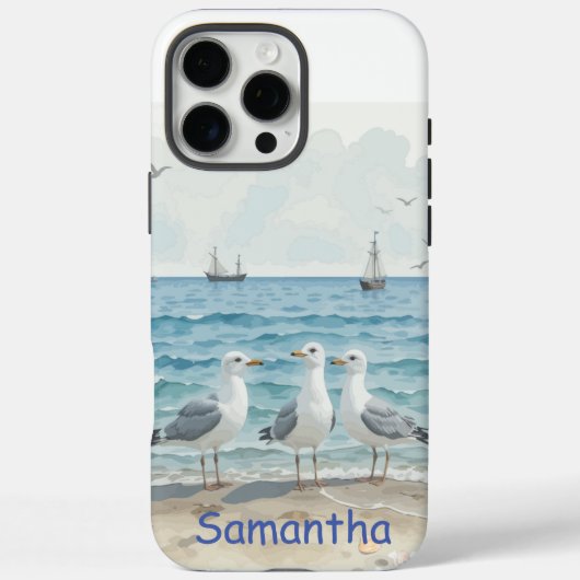 Fun Summer Holiday Sandy Beach Seagulas Case-Mate iPhone Hülle (Rückseite)
