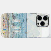 Fun Summer Holiday Sandy Beach Seagulas Case-Mate iPhone Hülle (Rückseite (Horizontal))
