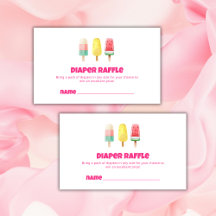 Fun Summer Ice Cream Pop Diaper Raffle Baby Dusche