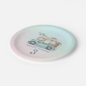 Fun Summer Ice Cream Truck Birthday Party Plate Pappteller (Schrägansicht)