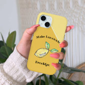 Fun Summer Lemon Yellow Name Modern Niedlich Kitsc Case-Mate iPhone Hülle