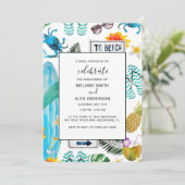 Fun Summer Outdoor GRILLEN Engagement Party Einladung (Stehend Vorderseite)