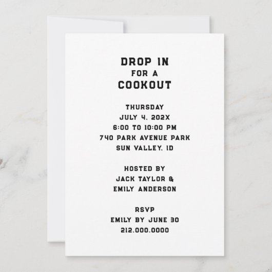 Fun Summer Party Einladungen (Rückseite)