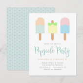 Fun Summer Pastel Popsicle Party Kindergeburt Einladungspostkarte (Vorne/Hinten)