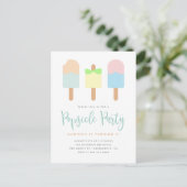 Fun Summer Pastel Popsicle Party Kindergeburt Einladungspostkarte (Stehend Vorderseite)